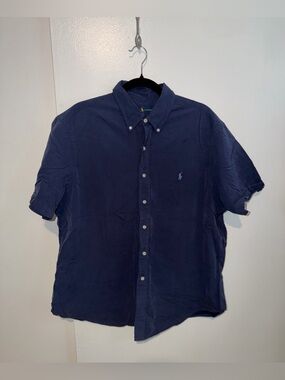 Polo Ralph Lauren Men's Blue Short Sleeve Button-Down Shirt Size XL